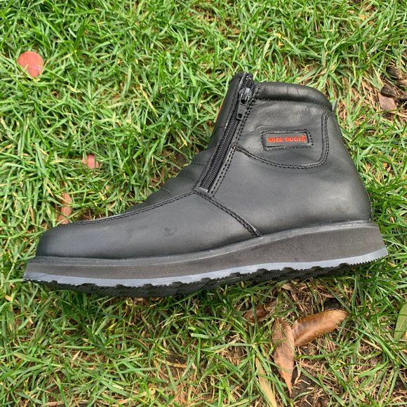 MEN\'S WORK BOOTS GENUINE LEATHER ZIP-UP BLACK 339 main image 7